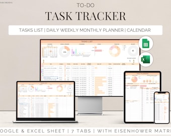 To do task list Excel spreadsheet template task tracker google sheets checklist planner Digital task manager daily weekly monthly planning