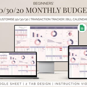 50 30 20 budget spreadsheet planner Monthly weekly biweekly Budget template Budget tracker google sheets digital budget dashboard Worksheet