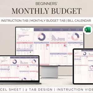 Excel Monthly Budget Template: Personal Finance Tracker (Digital Download)