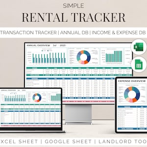 賃貸物件トラッカー 家主スプレッドシート 単一物件の収入と支出 Excel Googleスプレッドシート 賃貸簿記 家賃支払いトラッカー