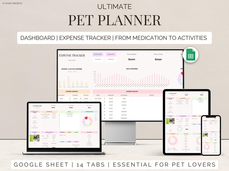 pet planner cat planner dog planner google spreadsheet template google sheets pet expense tracker [Pet Planner google template, Pet Care Organizer, Pet Schedule Tracker, Pet Health Log, Pet Grooming Schedule, Pet Diet Tracker, Pet Exercise Tracker, Pet Vaccination Record, Pet Insurance Tracker, Pet Expense Tracker, Pet Activity Log, Pet Vet Visits Log, Pet Emergency Contact List