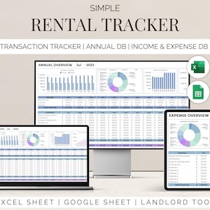 Rental Property Tracker: Excel & Google Sheets Template (Digital Download)