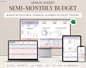 Semi Monthly Budget Template Excel Spreadsheet Planner Annual Couples Paycheck Tracker personal finance organizer bill calendar savings debt