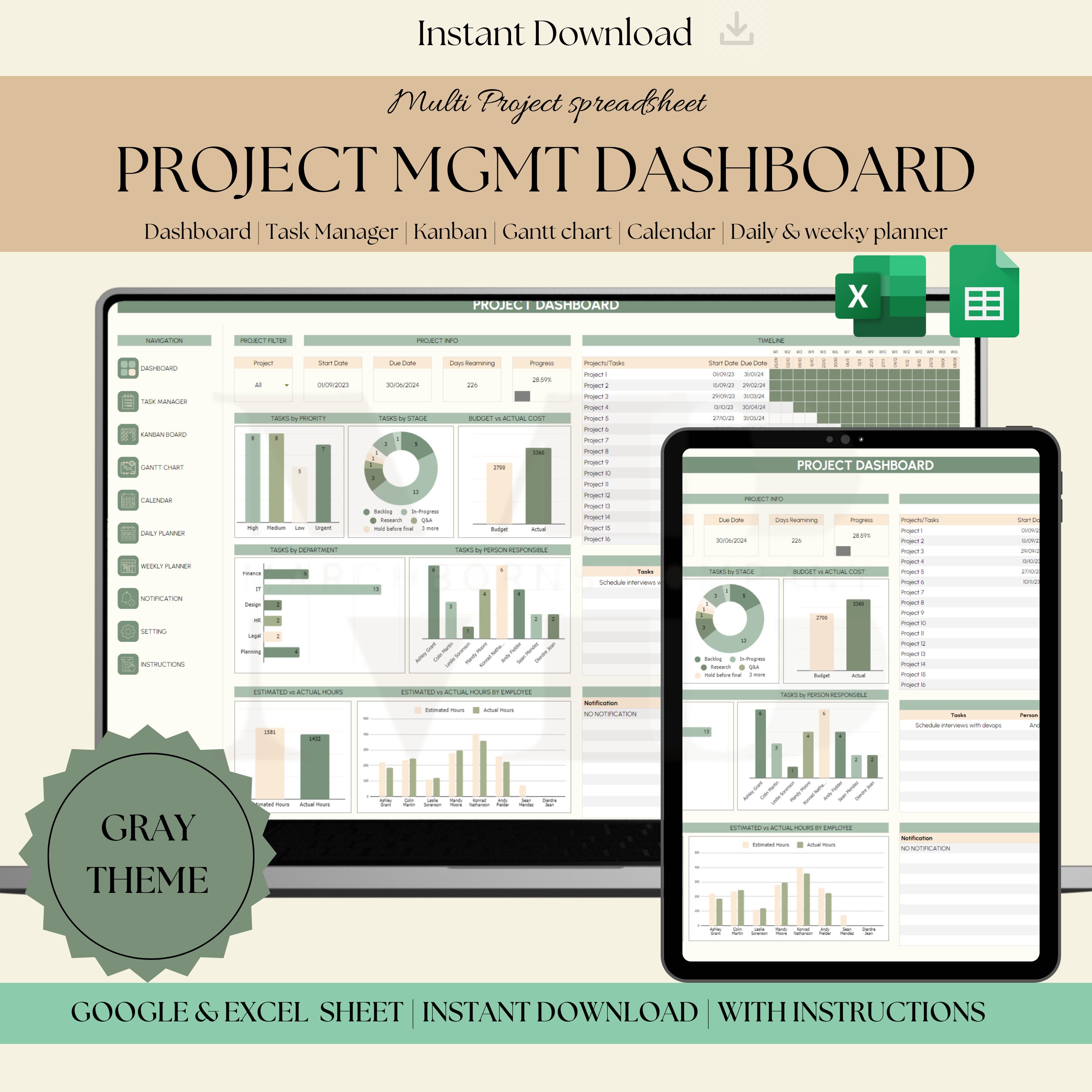 Project Management Template Google Excel Dashboard Project Tracker Project Management Template Google Excel Dashboard Project Tracker
