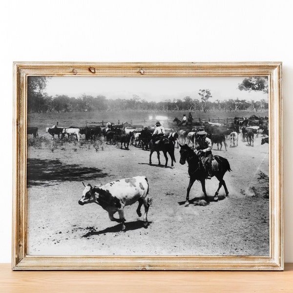 Vintage Cowboy Decor| Black & White Photography | Rustic Wall Art Digital | Printable Home Decor | Farmhouse Wall Decor | Western Theme