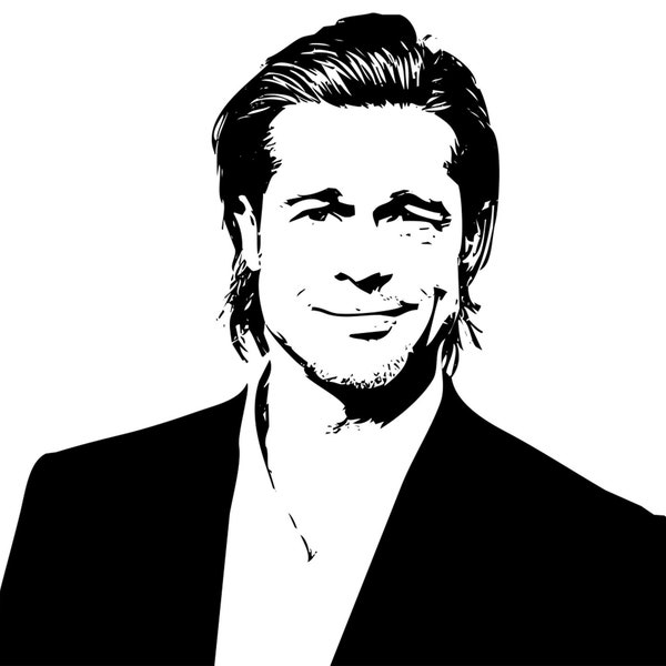 Brad Pitt SVG PNG pour Cricut, Silhouette pour machine à découper