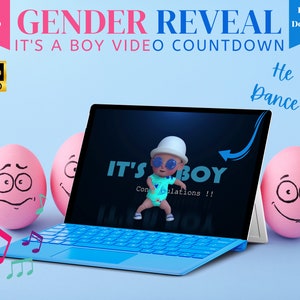 Gender Reveal Video - It&#39;s A Boy ! 01 | Announcement Baby Boy | Instant Download