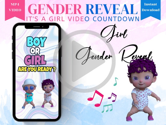 Gender Reveal Video It's A Girl Announcement Baby - Etsy Gender Reveal Video It's A Girl Announcement Baby - Etsy