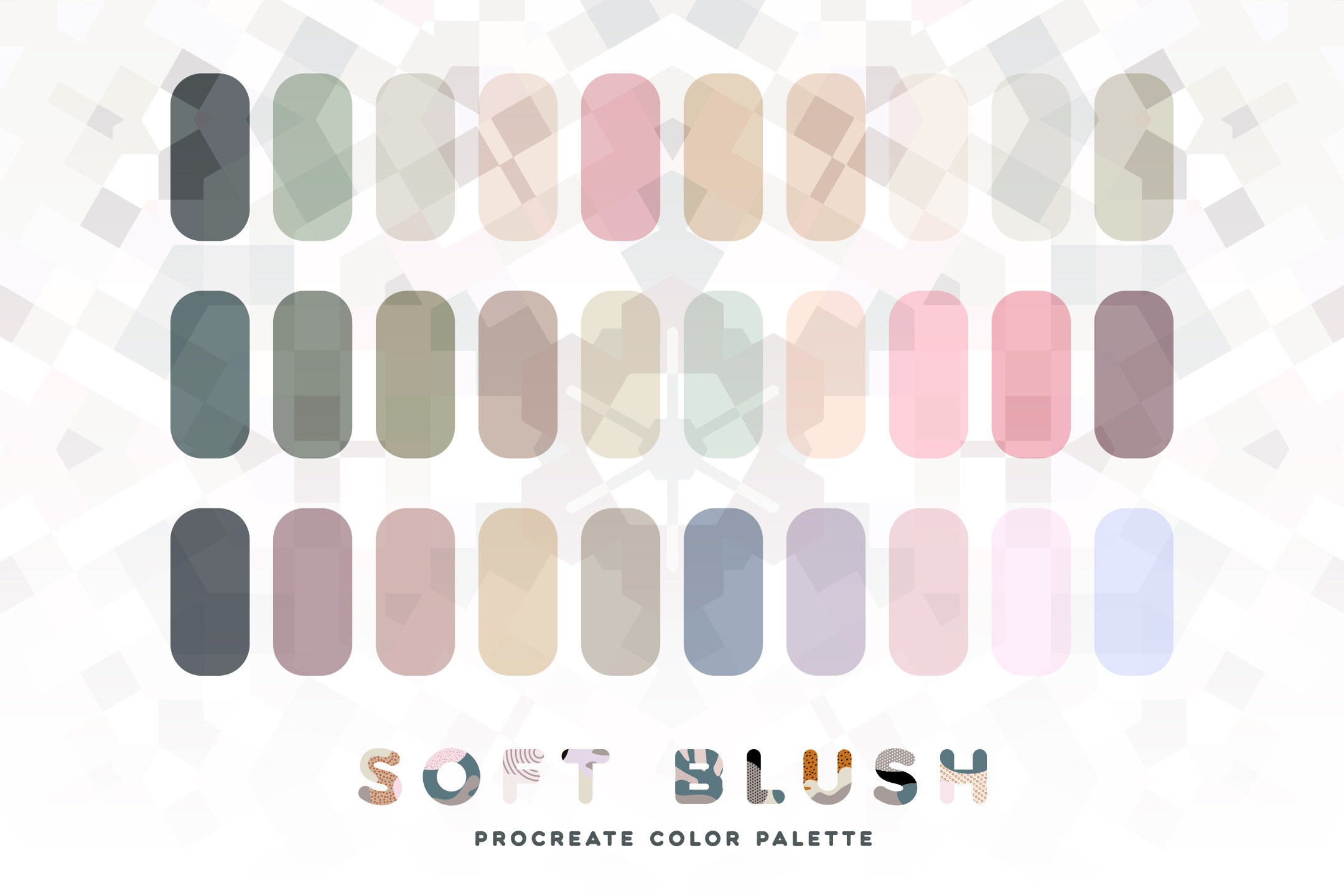Soft Blush Procreate Color Palette INSTANT DOWNLOAD Procreate Swatches