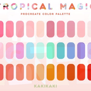 Tropical Magic | Hex COLOR Chart | Color Schemes | PROCREATE SWATCH | Brand Colors | Digital Download | Beach Color Codes Procreate Tool