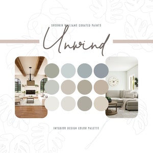 Unwind Interior Design | Paint Color Palette | Mood Board | Modern Home Decor | Boho Farmhouse | Custom Paint Ideas | Sherwin Williams