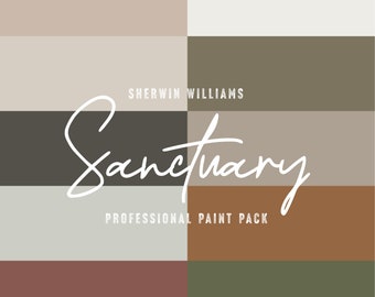 Projekt wnętrza Sanctuary | Paleta kolorów farb | Moodboard | Nowoczesny wystrój domu | Boho Farmhouse | Pomysły na niestandardowe malowanie | Sherwin Williams