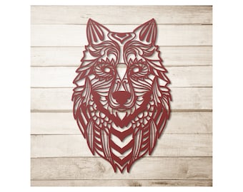 Wolf Metal Wall Art, Wolf Wall Decor, Wolf Gifts, Metal Wall Decor, Wall Hangings, Wolf Art, Metal Art, Metal Wolf Sign, Home Decoration