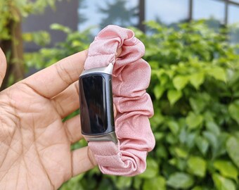 3 Packs Scrunchie Band Fitbit Charge 5 Bands for Women Girls,Fitbit Charge 6 Band Elastic Soft Fabric Strap Stretchy Cute Printed Wristband