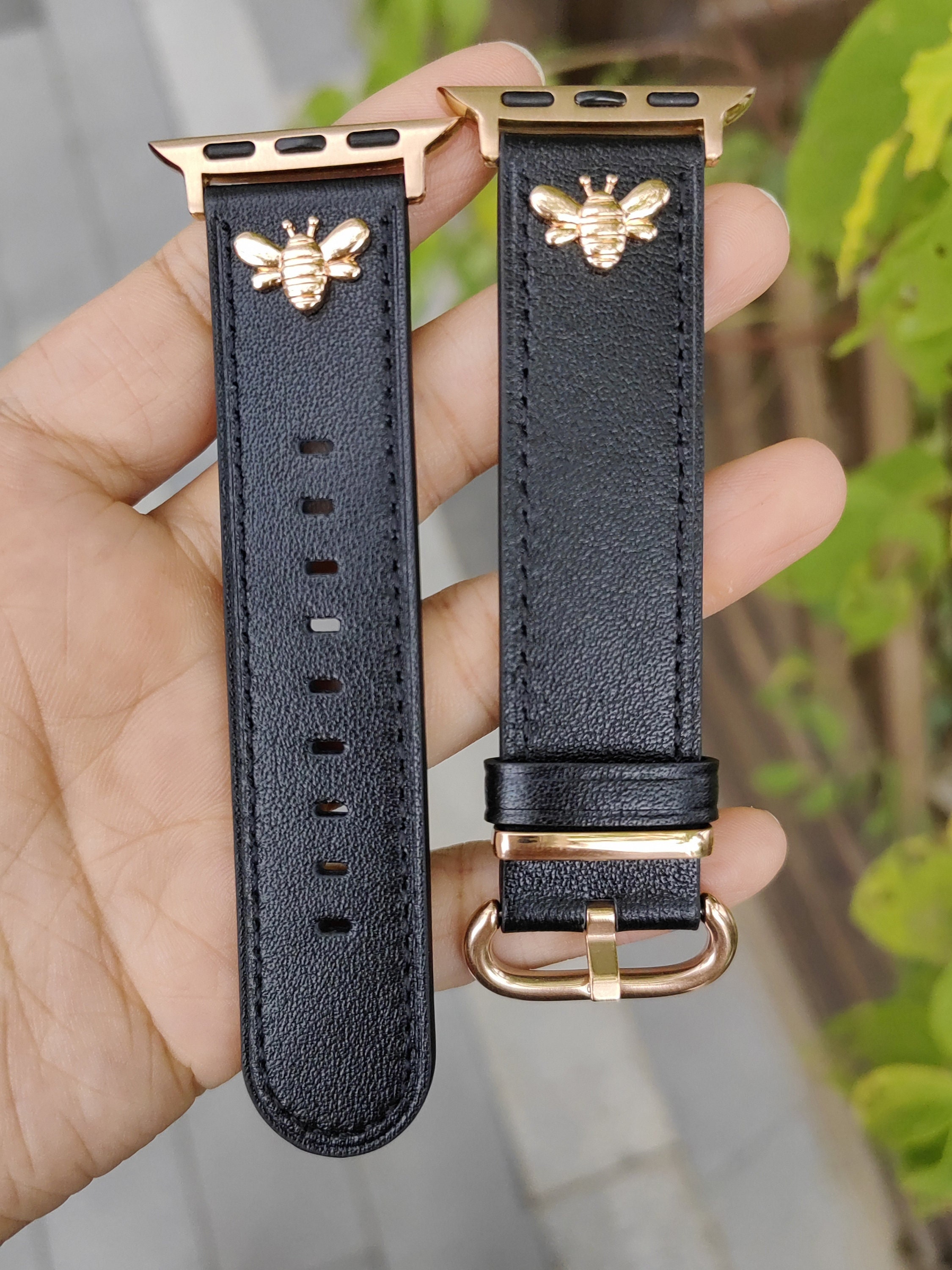  Leather Band Compatible with Apple Watch 38mm 40mm 41mm for  Women unique and elegant pearl inlaid diamond design Metal Buckle for iwatch  Bands Series 8 SE 7 6 5 4 3