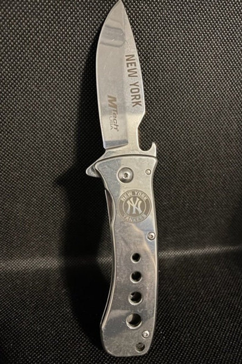 Custom Pocket Knife New York Yankees Etsy
