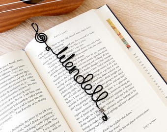Personalized Treble Clef Wire Bookmark | Custom Name Bookmark | Music Lover Gift | Music Teacher Gift | Wire Bookmark | Book Lover Gift