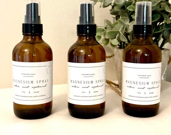Spray de magnesio - Relaja y revitaliza, aroma a lavanda, botella de vidrio de 118 ml, ayuda natural para la relajación.