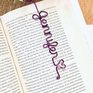 Personalized Wire Bookmark, Custom Metal Name Bookmark, Gift for Book Lovers