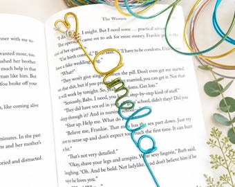 Personalized Rainbow Wire Bookmark with Heart | Custom Name Bookmark | Book Lover Gift | Reader Gift | Handmade Gift for Her