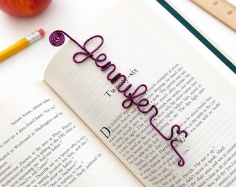 Personalized Wire Bookmark, Custom Back to School Gift, Teacher Appreciation Gift, Student Gift for Book Lovers, Handcrafted Name Bookmark