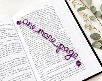 Draht Lesezeichen: 'One More Page' - Geschenk für Buchliebhaber