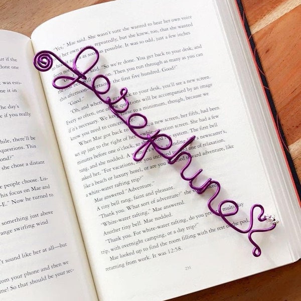 Personalized Wire Bookmark, Custom, Handmade, Book Club, Gift for Her, Graduation Gift, Birthday, Reading Gifts, Book Accessories, Bookworm