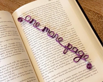 Marcapáginas de alambre: 'Una página más' - Regalo para amantes de los libros
