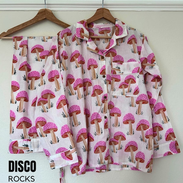 Cotton Mushroom Print Pyjamas