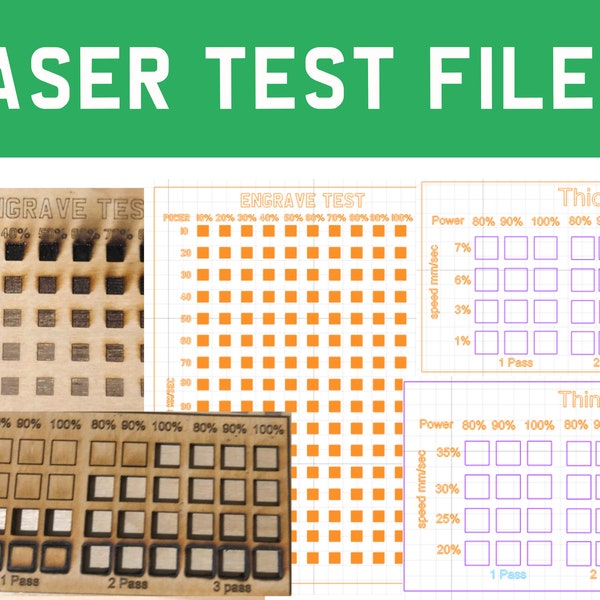 Laser Test Files / Lightburn / Cut Test / Engrave Test