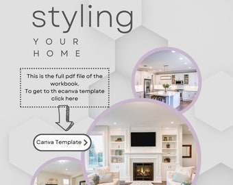 Interior Design Styling Guide - Canva Template & pdf download | Guide Template Canva | Interior Design Template | New Homeowner Gift