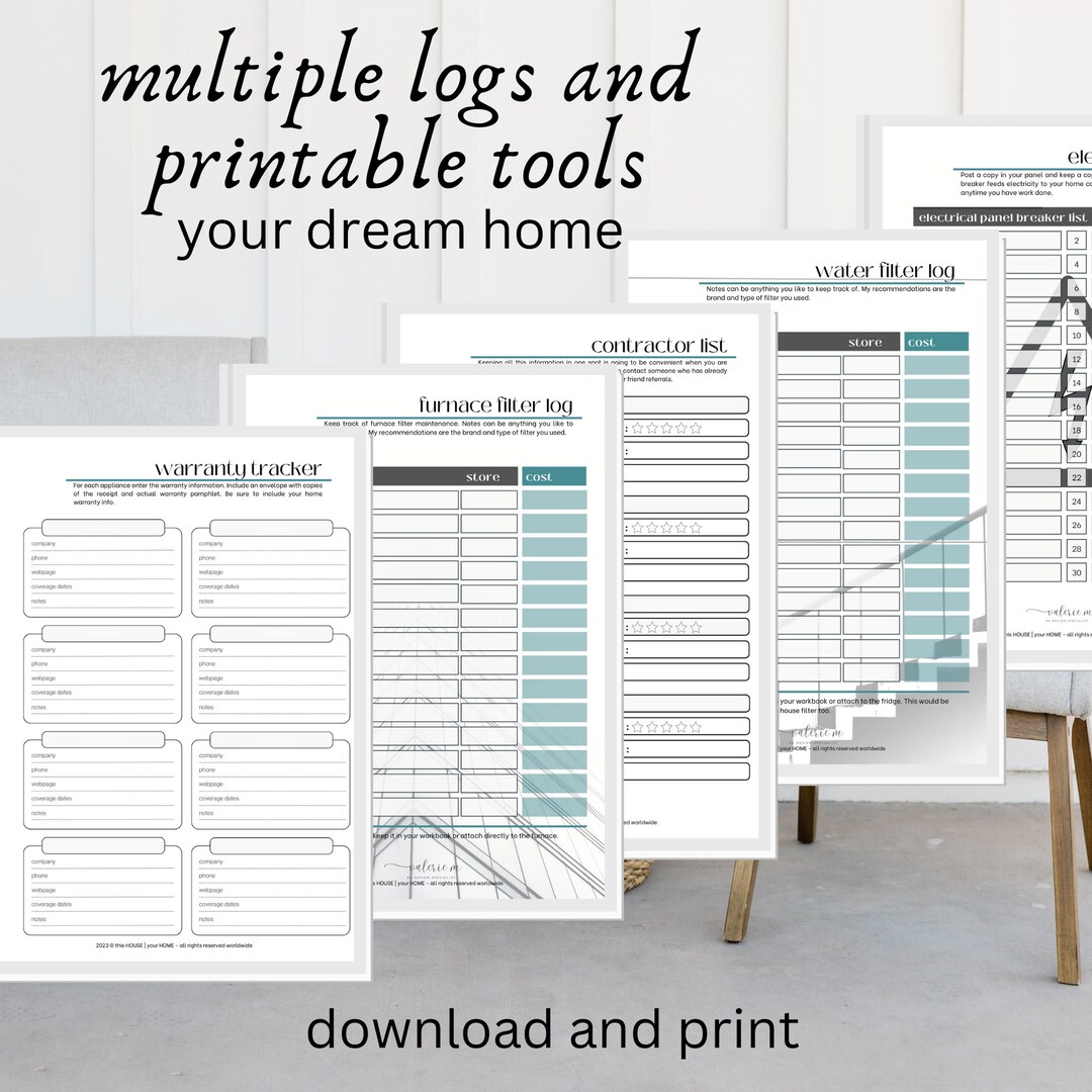 Home Maintenance Binder Printable Home Maintenance Planner Guide and ...