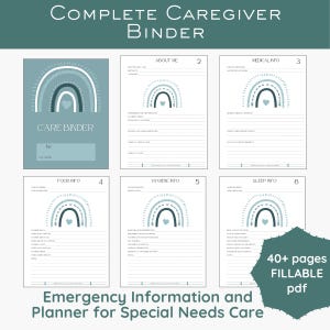 Essential Special Needs Caregiver Planner | Special Needs Care Plan Printable for Emergency Prep, Daily Routines, Medical Info, Transitions