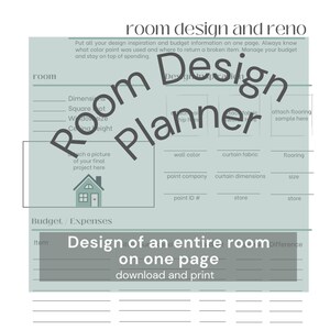 room design planner | planning printable | home improvement planner | room designer | real estate investor | house flipping printables