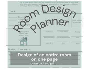 room design planner | planning printable | home improvement planner | room designer | real estate investor | house flipping printables