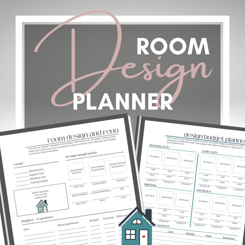 Home Renovation Planner Room Design Packet Renovation Budget Planner Renovation Tracker Packet House Remodel Packet image 1