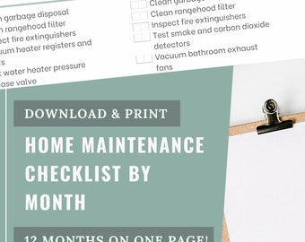 Printable Sheets For Home Maintenance