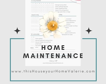 Home Maintenance Log | Housewarming Gift New Home | Home Management Printables | Home Maintenance Checklist | Home Maintenance Planner