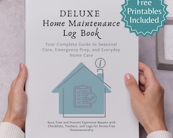Home Maintenance Log Book Organizer Seasonal Checklist Manual House Budget Expense Tracker Housewarming Gift for New Home Owner Journal