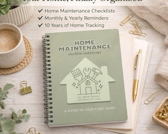 New Home Guide Book Home Maintenance Planner New Homeowner Checklist Organizer Journal Personalized First House Gift Housewarming Present