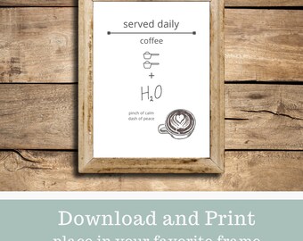 Coffee Sign Download | Coffee Station Sign | Coffee Bar Decor | Printable Sign | Printable Wall Art | Instant download print