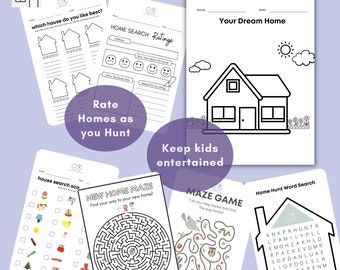 FOR KIDS | Real Estate Activity Sheets for Kids | Open House | Open House Activity Sheets | New Home | New Home Kids