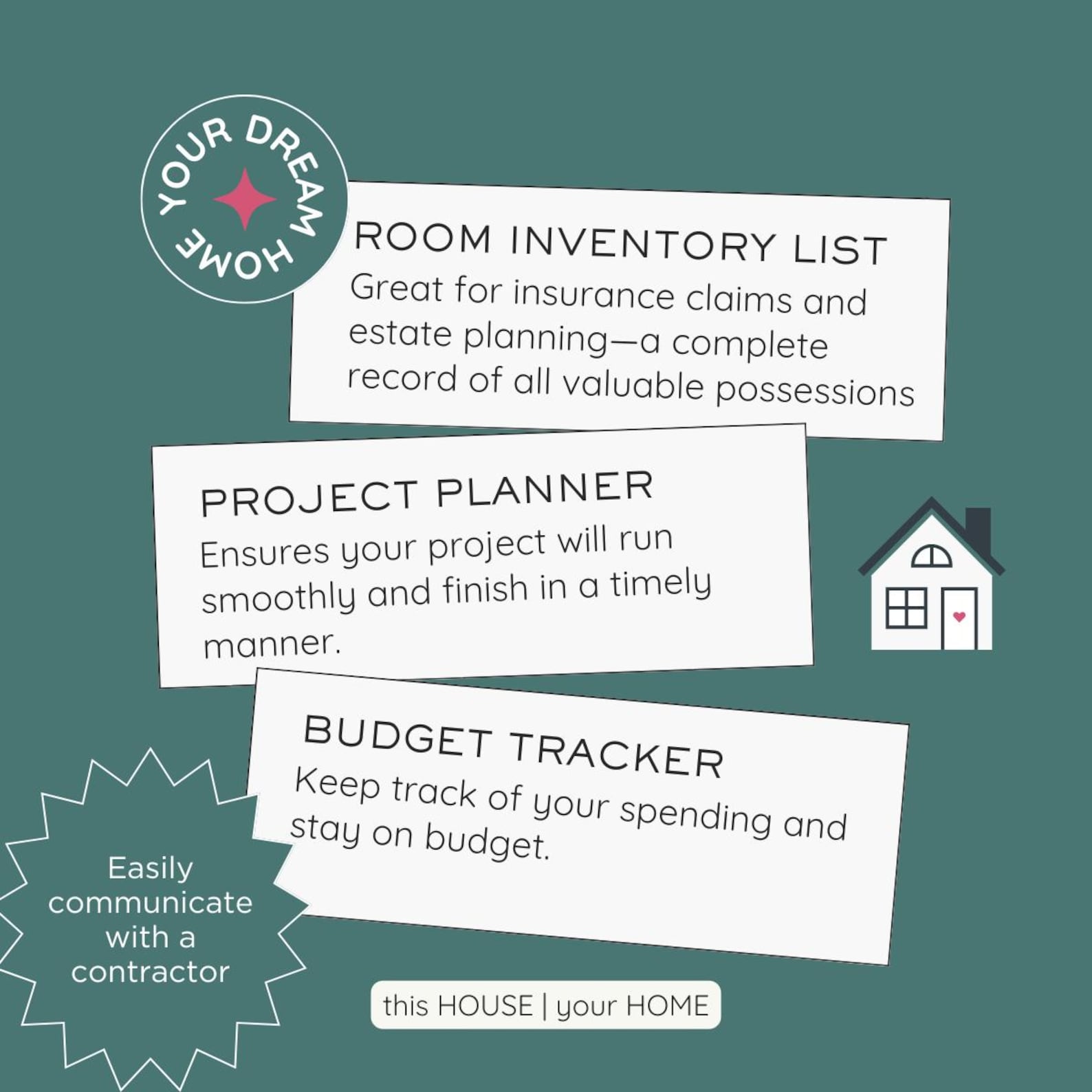Room Design Planner Printable Step-by-step Interior Design Tracker for ...