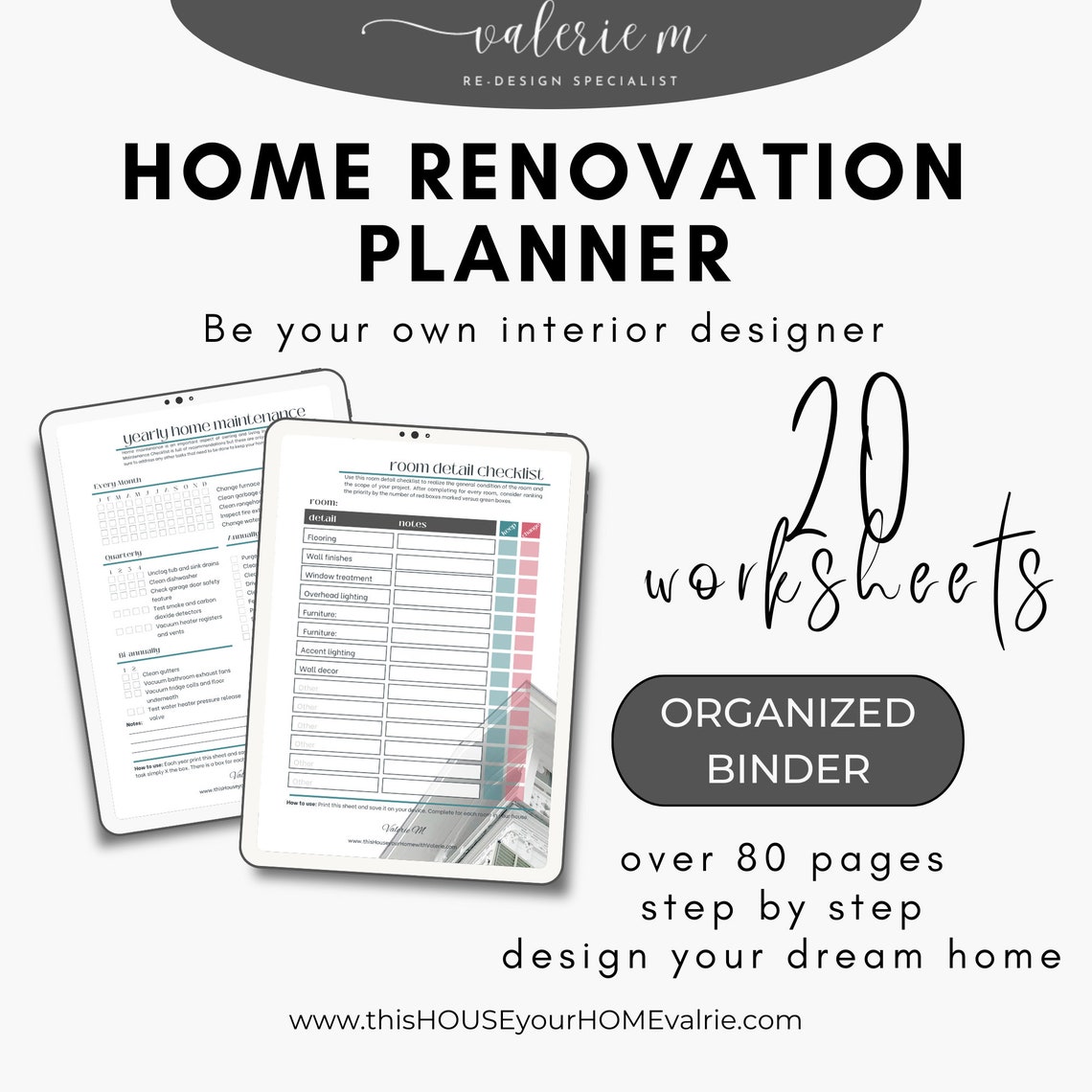 Home Renovation Planner Interior Design Binder Interior Etsy