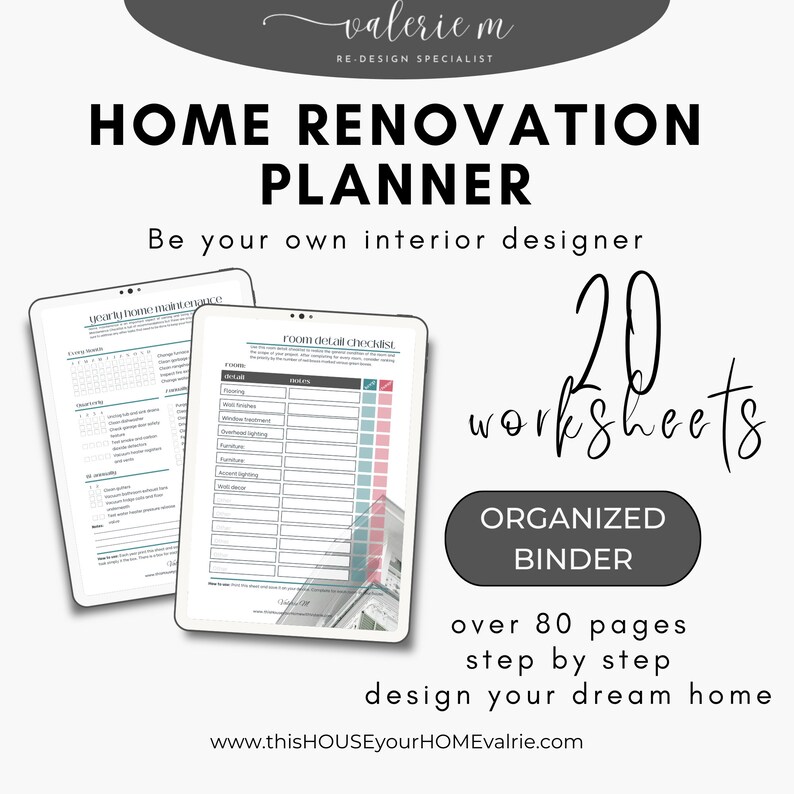 Home Renovation Planner Interior Design Binder Interior Etsy