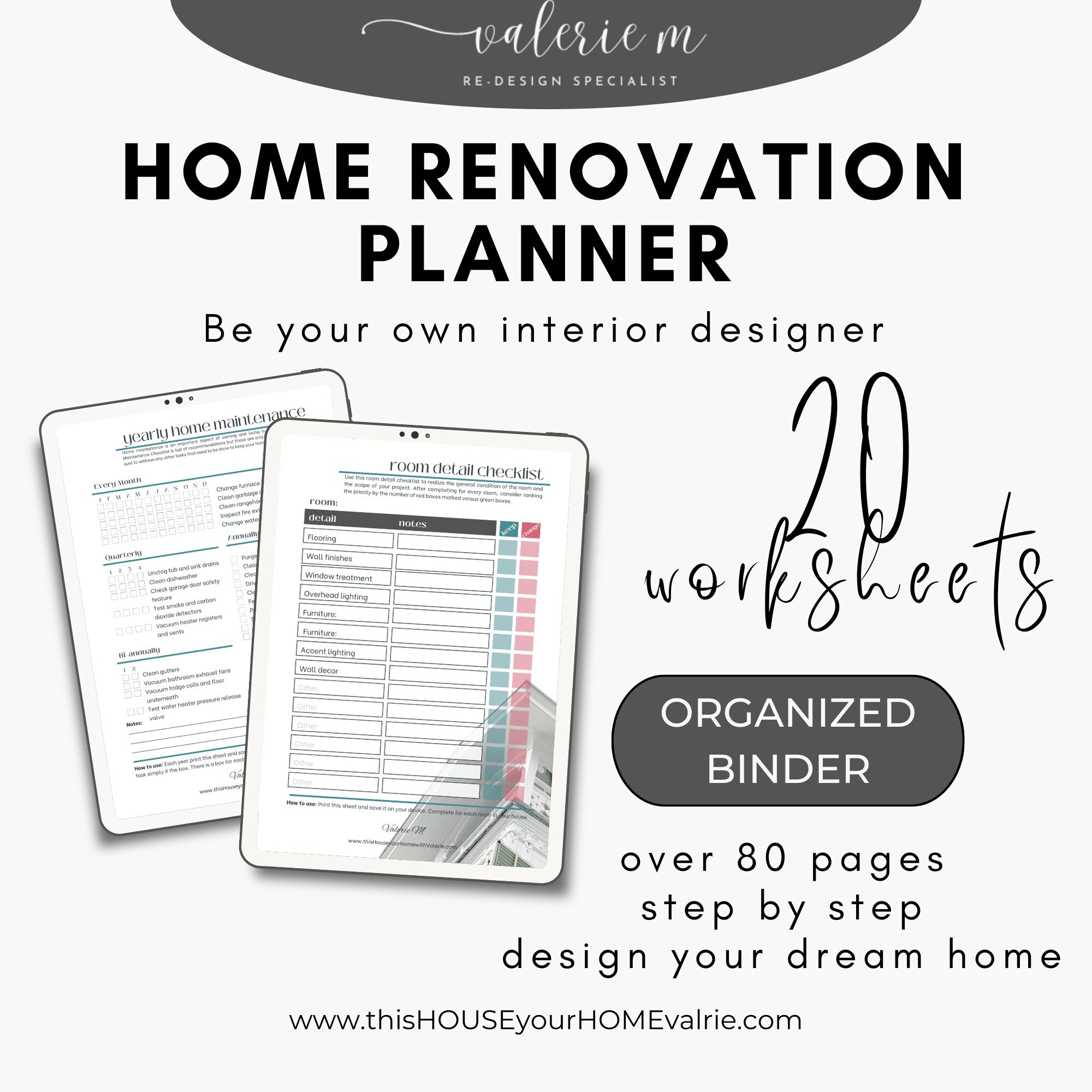 Home Renovation Planner Interior Design Binder Interior Etsy