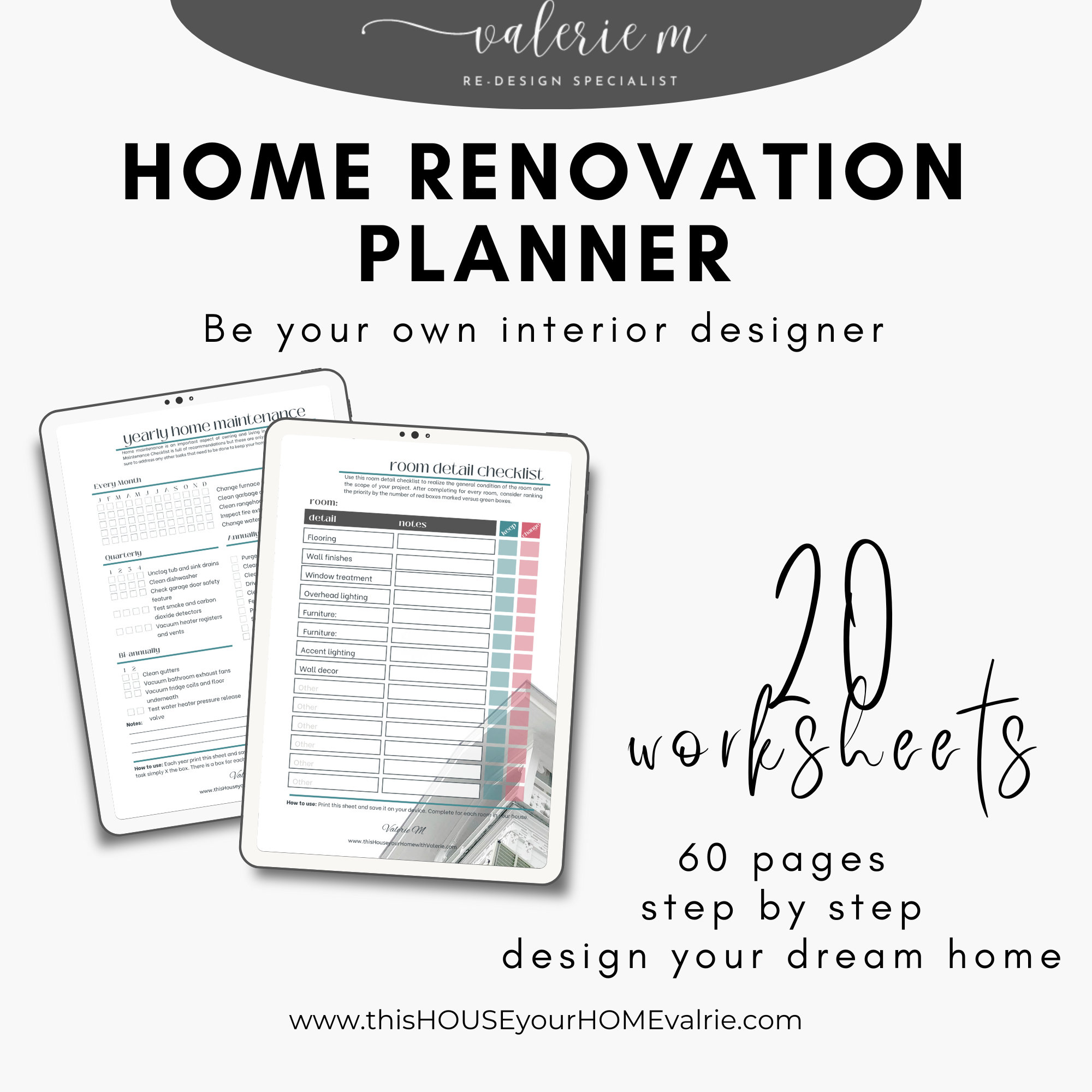 All About Your Home Manual | Home Renovation Planner Fillable Pdf | New ...