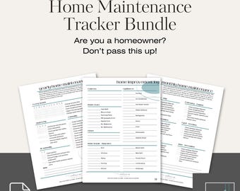 New Homeowner Planner Home Maintenance Checklist Printable Home Management Binder Insert Digital Workbook Yearly Monthly Repair Log Tracker