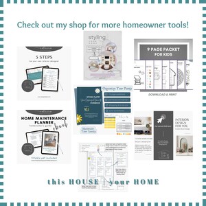 Digital hemunderhållsplanerare med månatlig uppgiftslista, ifyllbar checklista, PDF-schema plus bonusunderhållstips, uppgiftsguide för hemvård bild 5