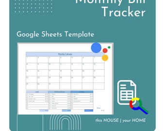 Google Sheets Budget | Monthly Bill Tracker | Bill Payment Tracker | Printable Bill Tracker | Bill Payment Calendar | Bill Calendar